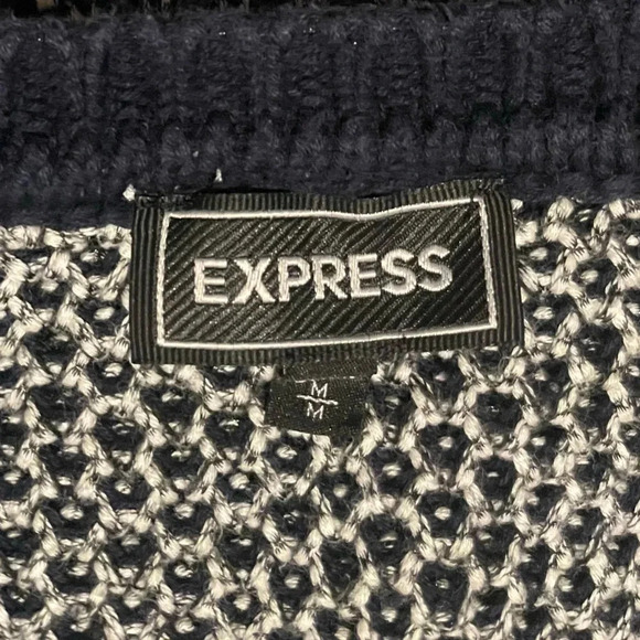 Express Dark Navy Blue Knit Sweater, Women’s Size M - Cozy and Stylish Pullove - Picture 3 of 7